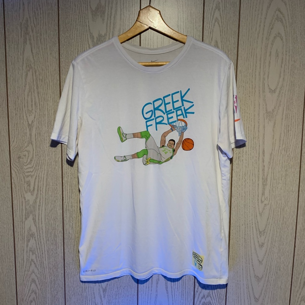 Nike X NBD Milwaukee Bucks Greek Freak Tshirt Size L